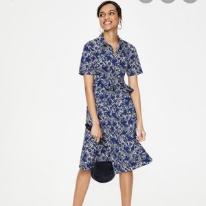 Boden Anastasia Shirt Dress, Lapis/White